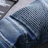 Mäns jeans Herr Slim Fit Classic Blue Biker Jeans för Moto Casual Plus Size Denim Cargo Pants Fashion Ripped Jeans For Man 42 J230728