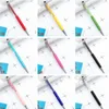 Fine Crystal Ballpoint Pen 1mm Fashion Creative Stylus Touch Pen Writing Stationery Office School Ballpen Black Ballpoint Pens TH1023