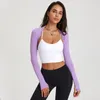 Chemises actives femmes grande taille à manches longues Yoga danse châle Fitness couleur unie Cardigan petites épaules Kan