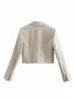 Giacche da donna Bottoni ricoperti da donna Abito casual Cappotto corto Estate Donna manica lunga Capispalla Office Lady Loose Crop Tops C1095