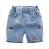 Jeans sommar baby pojkar denim shorts mode hål barn sydkorea stil pojke cowboy barn småbarn strandbyxor 230731