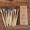 Toothbrush 10PCS Colorful Toothbrush Natural Bamboo Tooth Brush Set Soft Bristle Charcoal Teeth Eco Bamboo Toothbrushes Dental Oral Care 230731