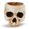 Vases Artificial Human Skull Design Bowl Flower Pot Planter Bar Halloween Decoration Strange Ornament Food Utensils 230731