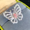 Eheringe Brillian Romantische Schöne Schmetterling Ring Frauen Koreanische Modeschmuck Einstellbare Größe Ball Zubehör Geschenk G1607