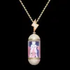 Bijoux de créateurHip Hop Luminous Zircon S925 Silver Capsule Iced Out Cartoon Pendant