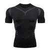 T-shirt sportiva da uomo a maniche corte ad asciugatura rapida Top Running Basket Training Ice Silk Traspirante Mezza manica Fitness Abbigliamento