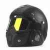 TKOSM Adulte Casques En Cuir 3 4 Casque De Moto Haute Qualité Chopper Casque De Vélo Open Face Vintage Casque De Moto Motocros2688