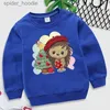 Sweats à capuche pour hommes Sweatshirts Noël Hérisson Arbre Imprimer Enfants Sweat Kawaii Kid Dessin Animé Vêtements De Noël À Manches Longues Pull Fille Garçon Noël À Capuche L231101