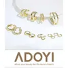 sdoyi 9 paia di orecchini a cerchio in oro da donna orecchini a cerchio intrecciati in oro placcati in oro 14K 18K per ragazze regalo leggero