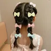 Hair Accessories Vintage Japanese Sweet Braided Butterfly Bowknot Pearl Lovely Children's Chain Korean Style Clip