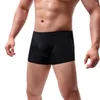 Caleçon boxeurs slips pour hommes Sexy couleur Pure respirant Patchwork sous-vêtements en soie glacée Boxer et culottes pour hommes