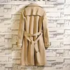 Heren Trench Coats #7009 Khaki Black Gray Long Coat Men met riem Casual Streetwear Style Mens Overcoat Wind Breaker Spring Autumnmen's Nadi2