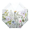 Paraplyer Spring Flower Vanilla Wildflower Creative Paraply Rain Women Automatisk tre vikbar vindtät parasol Parapluie