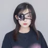 Ani lolita dziewczyna czarna maska ​​gotycka urocza różowa łańcuch czaszki jedno oku halloween cosplay cosplay