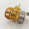 Adita Clover Pierścień Classic Style Replica Gold Gold 14k Pierścień US Rozmiar 6789 Pierścień dla kobiet Pierścienie Never Fade Premium Prezent 999