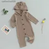 Monos FOCUSNORM 0-12M otoño bebé niños niñas lindo mameluco Color sólido manga larga un solo pecho con capucha monosL231101