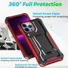 حالات مقطع Kickstand لـ Motorola Moto G Play Power Pure 3 Layers Hybrid Robot Defender Defender Anti-Shock Woving مع حزام مقطع حافظة الحافظة