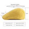 Berets Wuaumx Primavera Outono Boinas Chapéu Homens Tricô Viseira Cap Casual Moda Mulheres Beret Sólido Amarelo Azul Peaked Flat Cap Duckbill Chapéu 231031