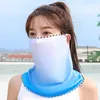 Sciarpe femminile Summer Silk Sunlec Mask Women Woming Ore Ore Oresco Scarf Girls Outdoor Riding UV Protezione UV Vede Vede Vepi di guardia