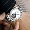 Нарученные часы Aesop Manual Tourbillon Movement Men Men Watch Luxury Sapphire Flying Mechanical Watches для модного скелета Водонепроницаемость