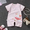 Jumpsuits 2023 Goedkope katoenen baby romper Babykleding met korte mouwen Zomer Unisex babykleding meisje en jongen jumpsuits Dunne sectieL231101