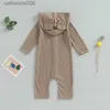 Monos FOCUSNORM 0-12M otoño bebé niños niñas lindo mameluco Color sólido manga larga un solo pecho con capucha monosL231101