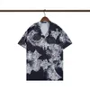 Summer Beach Fashion Brand Men Shirts Slim Edition Mens Short Sleeve ShirtHawaii Floral Letter Flower Tiger Plaid Cotton Casual shirt M-3XL 2023