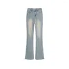 Jeans pour femmes tournage en temps réel de 2023 tenue d'automne vintage avec taille haute et micro corne pantalon slim ajusté pour les femmes