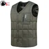 Vestes pour hommes Blanc Canard Down Gilet Hommes Léger Automne Hiver Chaud Rembourré Veste Sans Manches Mâle Noir Golf Mode Casual Bouton Gilet 231031