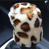 Steering Wheel Covers 3PCS Universal 38cm Car Handbrake Gear Shift Cover Leopard Print Interior Accessories