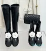 Camélia fleur élastique force chaussette bottes femmes fleurs demi neige botte hiver bottines chaussons pantoufles unisexe