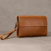 Wallets Genuine Leather Men Clutch Bag Luxury Design Handbag Male Purse Capacity Travel Charge Storage Cable Organizer