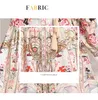 Sukienka z nadrukiem dla dziewcząt w stylu pałacu z długim rękawem sukienka 2024 Spring Summer Floral Ruffles Dress High-end Fashion Dame Sukienki świąteczne sukienki na wybiegu