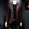 Mens Suits Blazers Brand Men Blazer Personality Wild Suit Jacket High Quality Fashion Plaid Print Slim Fit Warm Coat Male 5XL 6XL 231031