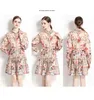 Sukienka z nadrukiem dla dziewcząt w stylu pałacu z długim rękawem sukienka 2024 Spring Summer Floral Ruffles Dress High-end Fashion Dame Sukienki świąteczne sukienki na wybiegu