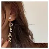 Ear Cuff Ship Ornament Charm Earring Fl Diamond Letter Earrings Temperament Personality Female Pearl Accessories Drop Delivery Jewelry Dhex8