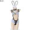 Ani Zomer Strand Bunny Meisje Kanten Bikini Badpak Kostuums Taille Kruis Bandjes Badmode Uniform Set Pool Party Cosplay cosplay