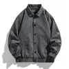Jaquetas masculinas listando jaqueta de grandes dimensões moda casual camurça flip forro fino qualidade primavera e outono solto casaco de trabalho 231031