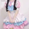 Animekostuums Kaii Lolita Anime Meid Outfit Roze + Blauw Cosplay Meid Outfit Lolita Rok Kom Schattig Japans Cosplay Kom Anime OutfitL231101