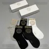 Designer Luxury Versages Mid-tube Socks Fashion Mens And Womens Casual Cotton Breathable Pattern Printed 5 Pairs Sock With Box