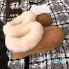 Stivale da neve da donna alla moda Stivaletti con plateau ultra mini all'ingrosso Stivaletti invernali in pelliccia scamosciata da donna in lana scamosciata