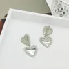 Orecchini posteriori GRACE JUN Clip a forma di cuore placcata argento su nessun polsino a spirale di moda di lusso trafitto Comodo orecchio