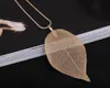 Anhänger Halsketten Modeschmuck Maxi Halskette Kette Real Leaf Charm Design Anhänger Frauen Collier Femme Geschenke 2023