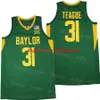 NCAA Basketball Baylor College 31 Macio Teague Jersey Men 스포츠 팬을위한 팀 컬러 녹색 힙합 통기성 힙합 순수면 크기 S-XXXL