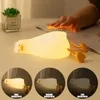 Veilleuses Mignon Canard Veilleuses Led USB Rechargeable Dessin Animé Doux Silicone Lampe Tapotant Interrupteur Enfants Enfant Cadeau Chambre Décoration P230331