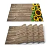 Tafelloper Zonnebloemen Rustiek Patroon Mat Keukendecoratie Placemat Servet Voor Bruiloft Eetkameraccessoires 231031