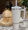 Karpuz Moonshine Tumbler Squencher H2.0 40oz Tumblers Cups Kahve Kupaları Kupa Açık Kamp Kupası Silikon Saplı Kapak ve Saman Pembe Kahve Kupası Su Şişesi