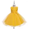 Mädchen Kleider Mädchen Prinzessin Kleid Elegante Kinder Für Kostüm Bogen Stickerei Kinder Party Hochzeit Kleid Säuglings Kleidung