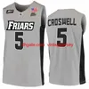 College Basketball Providence Friars Jersey 23 Bryce Hopkins 5 Ed Croswell 22 Devin Carter 10 Noah Locke 4 Jared Bynum 0 Alyn Breed All Stitched Team NCAA