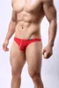 Sous-vêtements Mode Hommes Sous-vêtements sexy Simple Couleur unie Slips Shorts Poche bombée Confortable Bikini doux Mesh Voir à travers des tongs